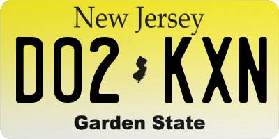 NJ license plate D02KXN
