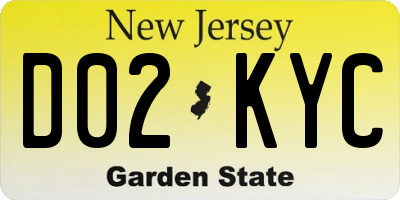 NJ license plate D02KYC