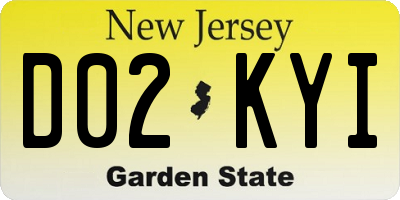 NJ license plate D02KYI