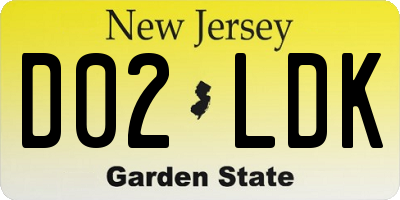 NJ license plate D02LDK