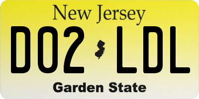 NJ license plate D02LDL