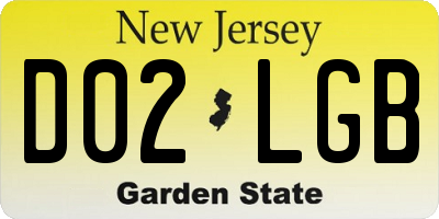 NJ license plate D02LGB