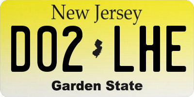 NJ license plate D02LHE