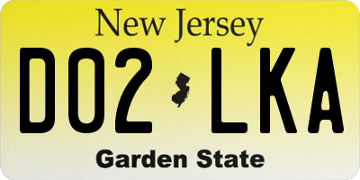 NJ license plate D02LKA