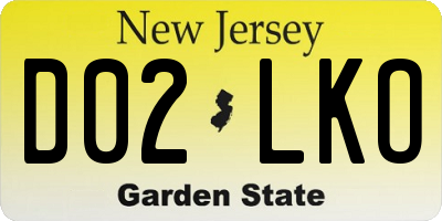 NJ license plate D02LKO