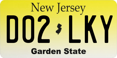 NJ license plate D02LKY