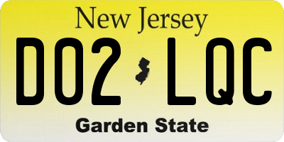 NJ license plate D02LQC