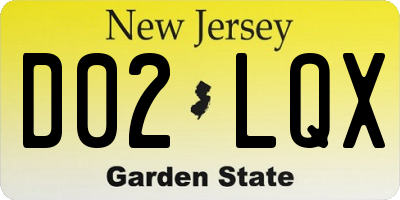 NJ license plate D02LQX