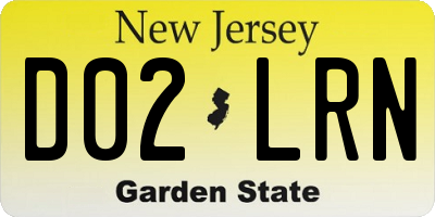NJ license plate D02LRN