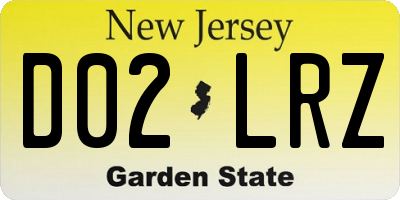 NJ license plate D02LRZ