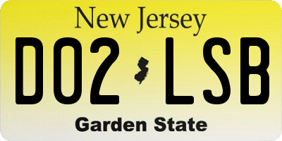 NJ license plate D02LSB