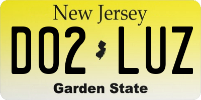 NJ license plate D02LUZ