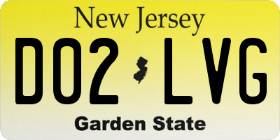NJ license plate D02LVG