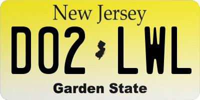 NJ license plate D02LWL