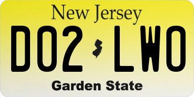 NJ license plate D02LWO