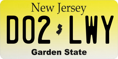 NJ license plate D02LWY