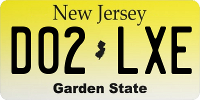 NJ license plate D02LXE