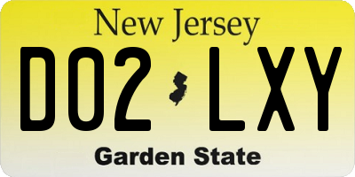 NJ license plate D02LXY