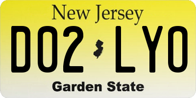 NJ license plate D02LYO