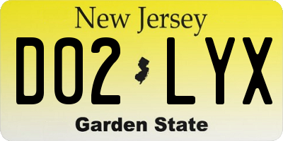 NJ license plate D02LYX