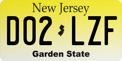 NJ license plate D02LZF