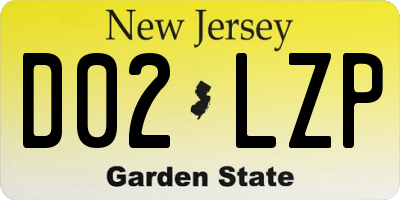 NJ license plate D02LZP