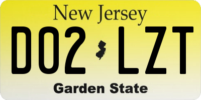 NJ license plate D02LZT
