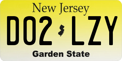 NJ license plate D02LZY