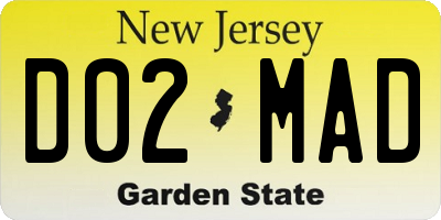 NJ license plate D02MAD