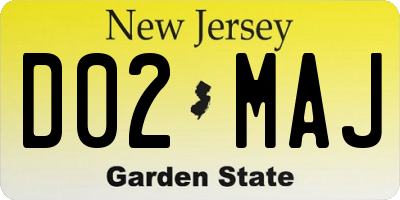 NJ license plate D02MAJ