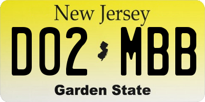 NJ license plate D02MBB