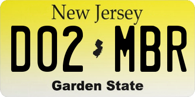 NJ license plate D02MBR
