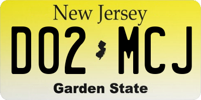 NJ license plate D02MCJ