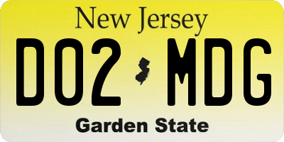 NJ license plate D02MDG