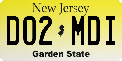 NJ license plate D02MDI