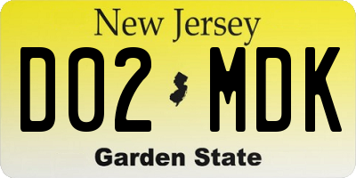 NJ license plate D02MDK