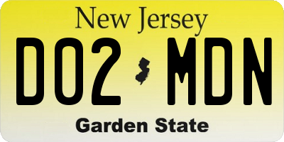 NJ license plate D02MDN