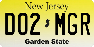 NJ license plate D02MGR