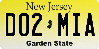 NJ license plate D02MIA