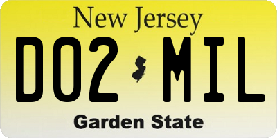 NJ license plate D02MIL