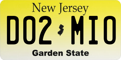 NJ license plate D02MIO