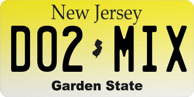 NJ license plate D02MIX
