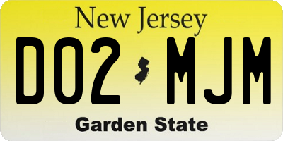 NJ license plate D02MJM