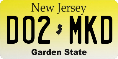 NJ license plate D02MKD