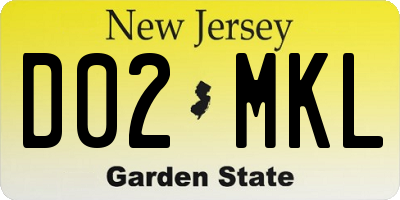 NJ license plate D02MKL