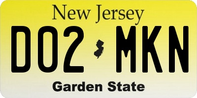 NJ license plate D02MKN