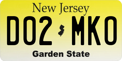 NJ license plate D02MKO