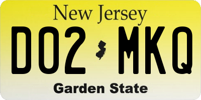 NJ license plate D02MKQ