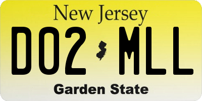 NJ license plate D02MLL