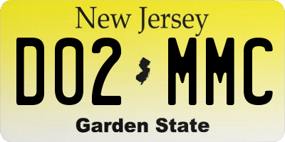 NJ license plate D02MMC